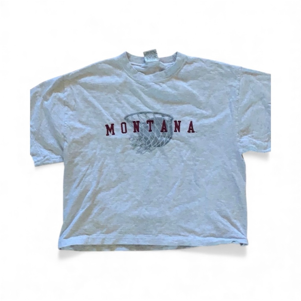 MONTANA Basketball boxy crop tee shirt